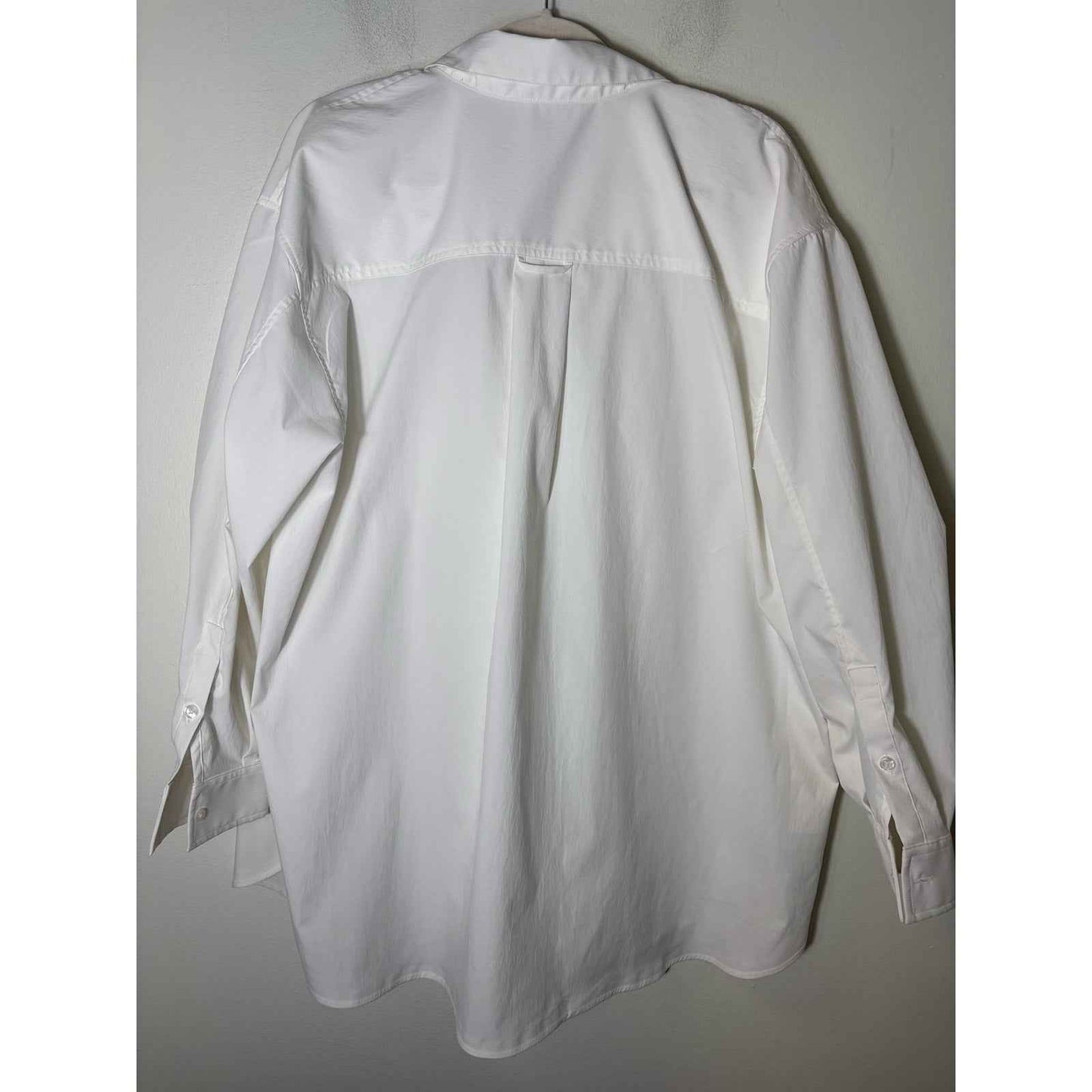 Athleta White Long Sleeve Over Sized Button Up Shirt Sz XL