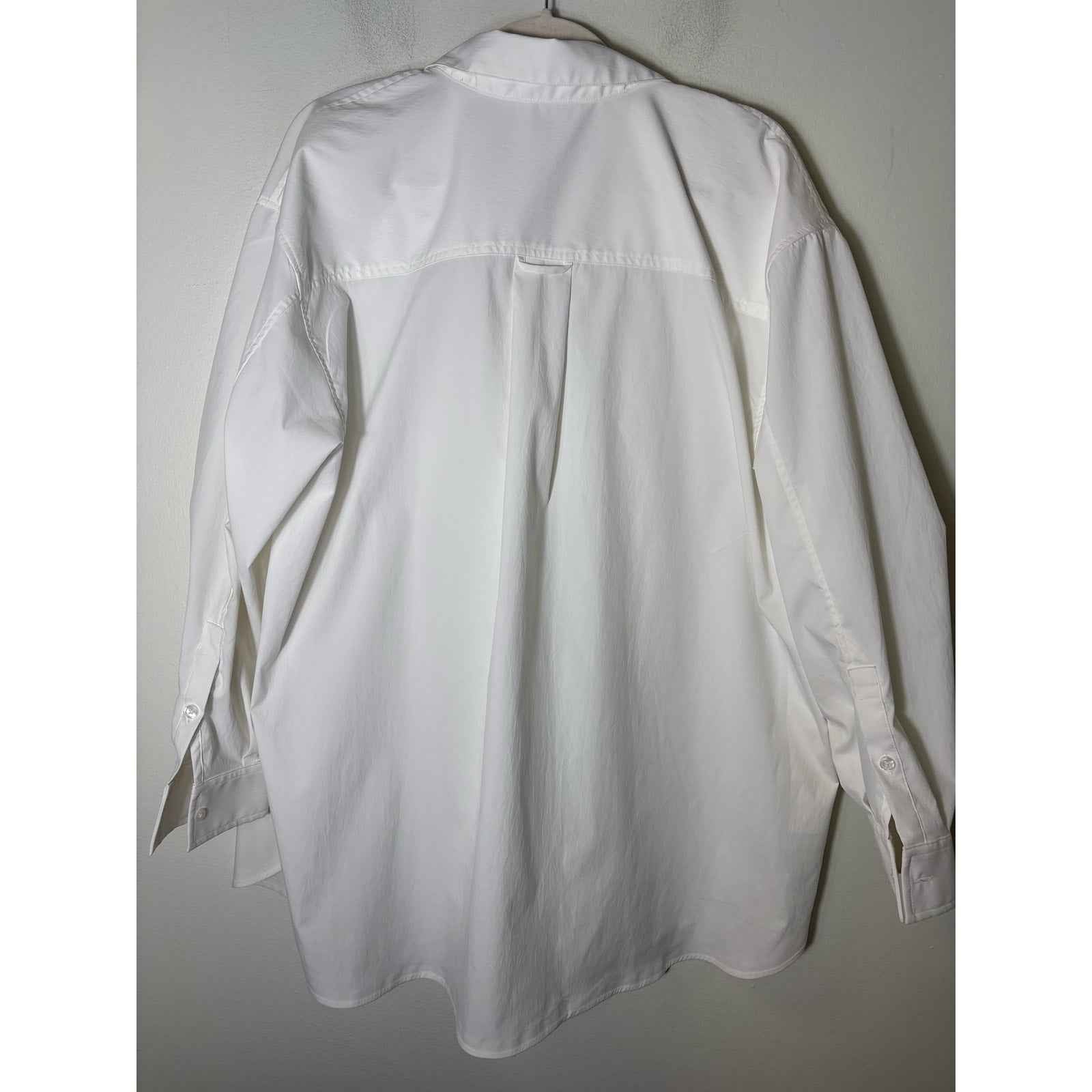 Athleta White Long Sleeve Over Sized Button Up Shirt Sz XL