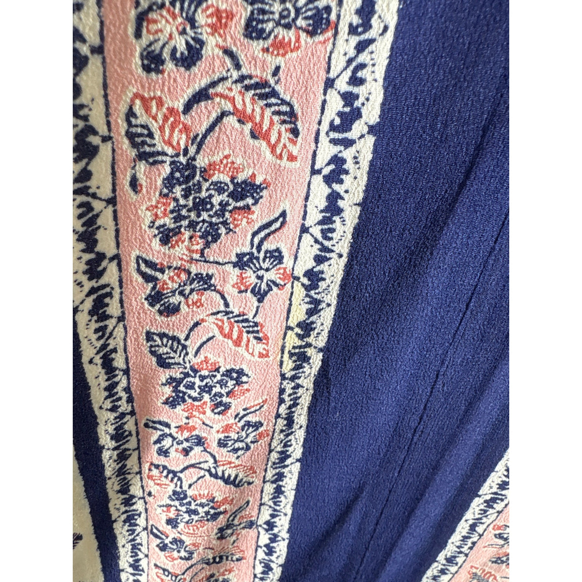 Maeve Navy and Pink Flutter Sleeve Open Back Maxi Dress Sz M