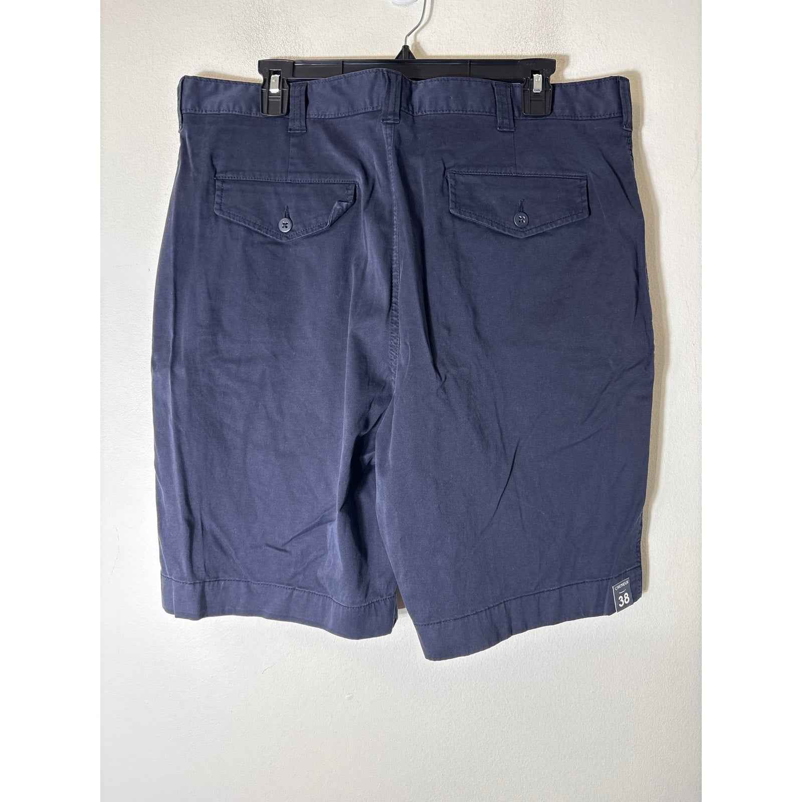 NWOT Men's Cremiux navy Flat Front Cotton Shorts Sz 38