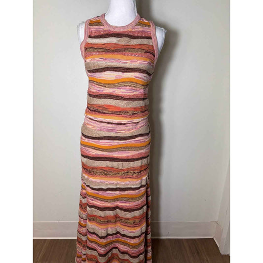Ulla Johnson Multi PInk/Brown Sweater Skirt Set Sz S