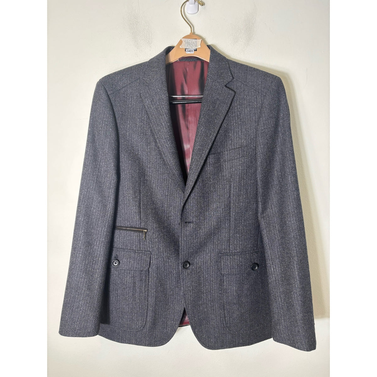 Ibiza Dark Gray Long Sleeve Dress Jacket Sz 40R