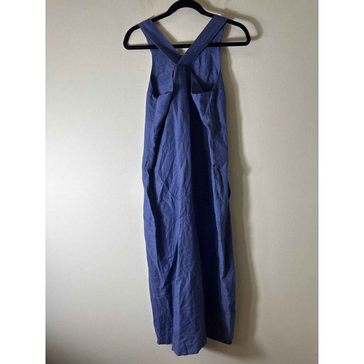 J. McLaughlin Blue Linen Sleeveless Maxi Dress Sz 2