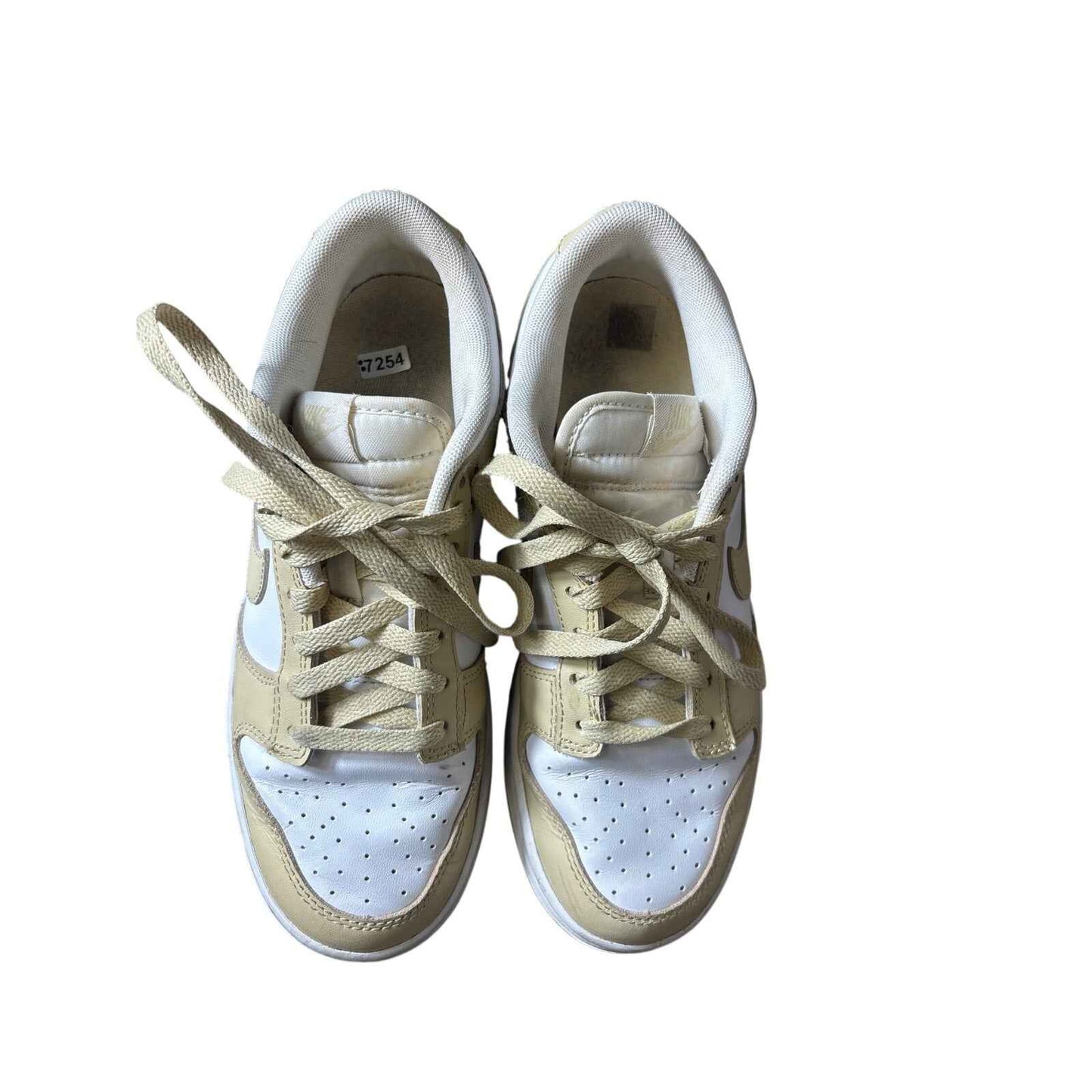 Nike Low Top Tan And White Dunks Sz 6.5