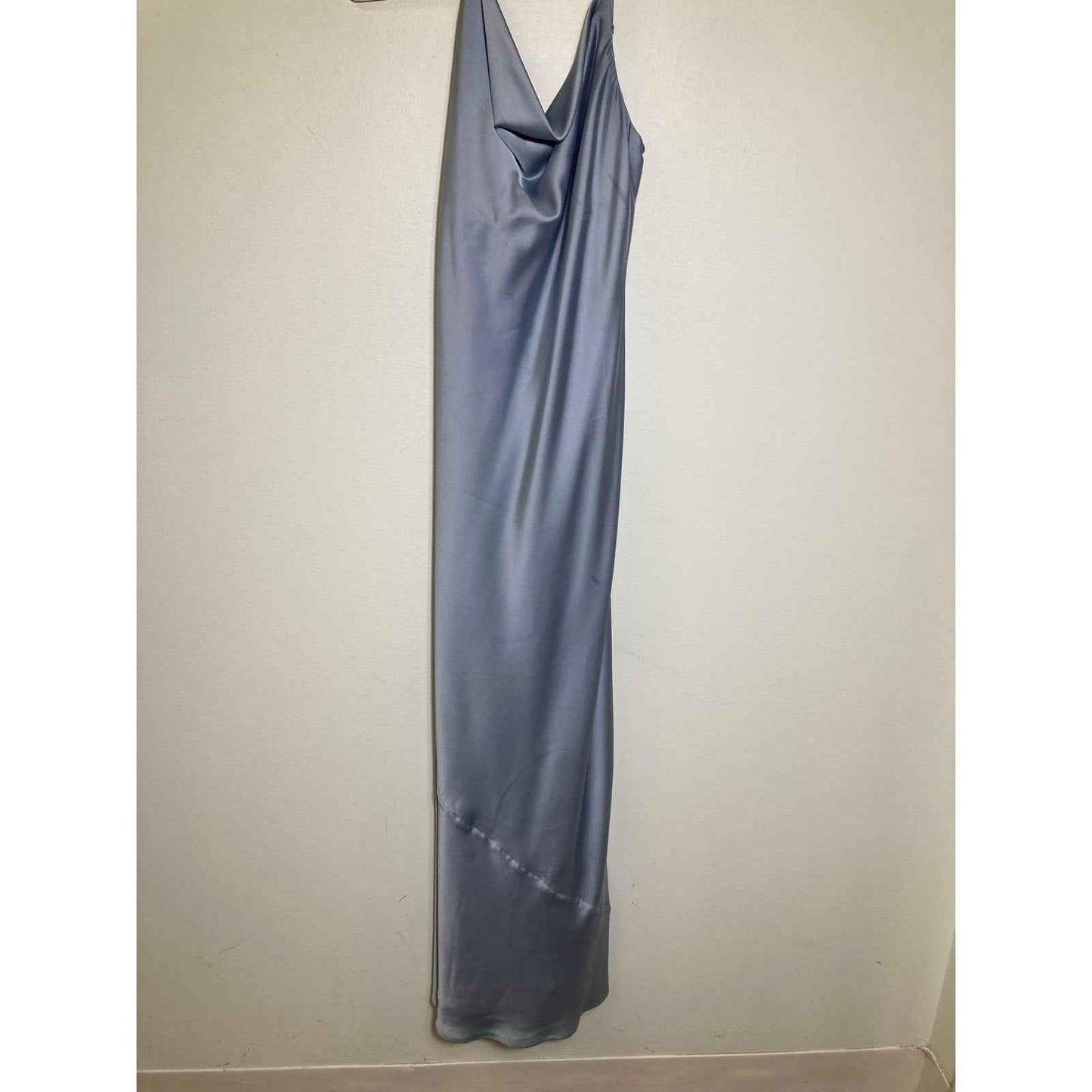 Show Me Your Mumu Light Blue Satin Like Maxi Slip Dress Sz M
