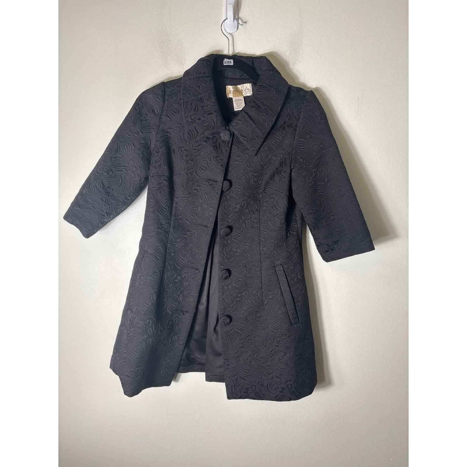 Francesca's Collection Black Long Sleeve Elegant Cocktail Jacket Sz S