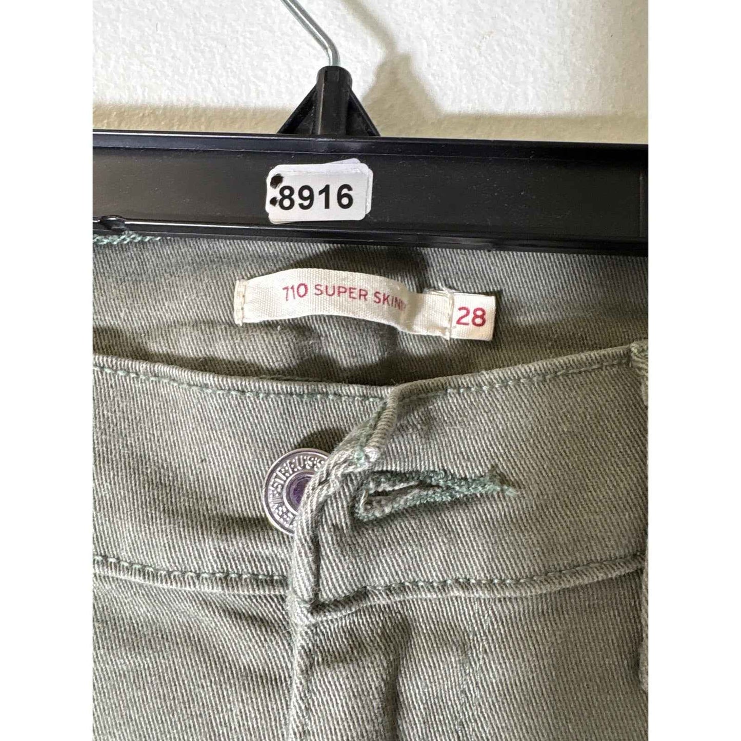 Levi's Army Green 710 Skinny Denim Jeans Sz 28