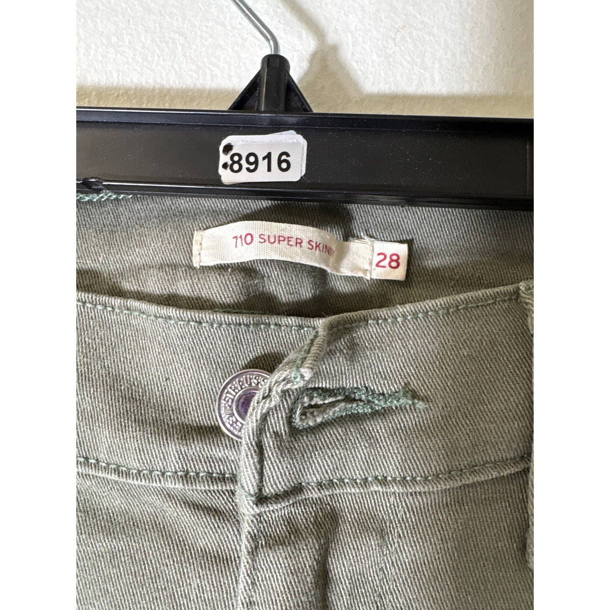 Levi's Army Green 710 Skinny Denim Jeans Sz 28