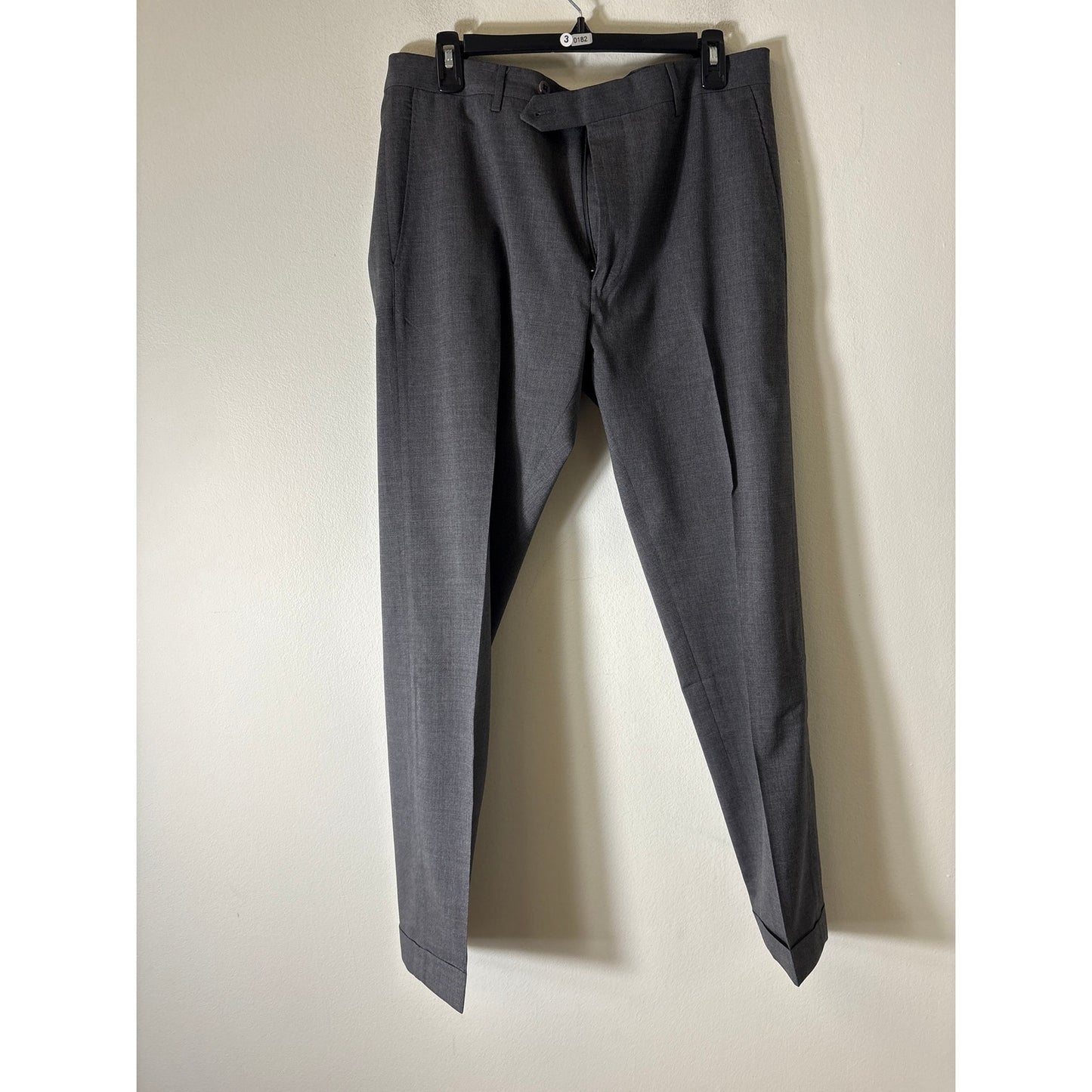 Mens Zanella Stretch Waistband Gray Devon Slacks Sz 34