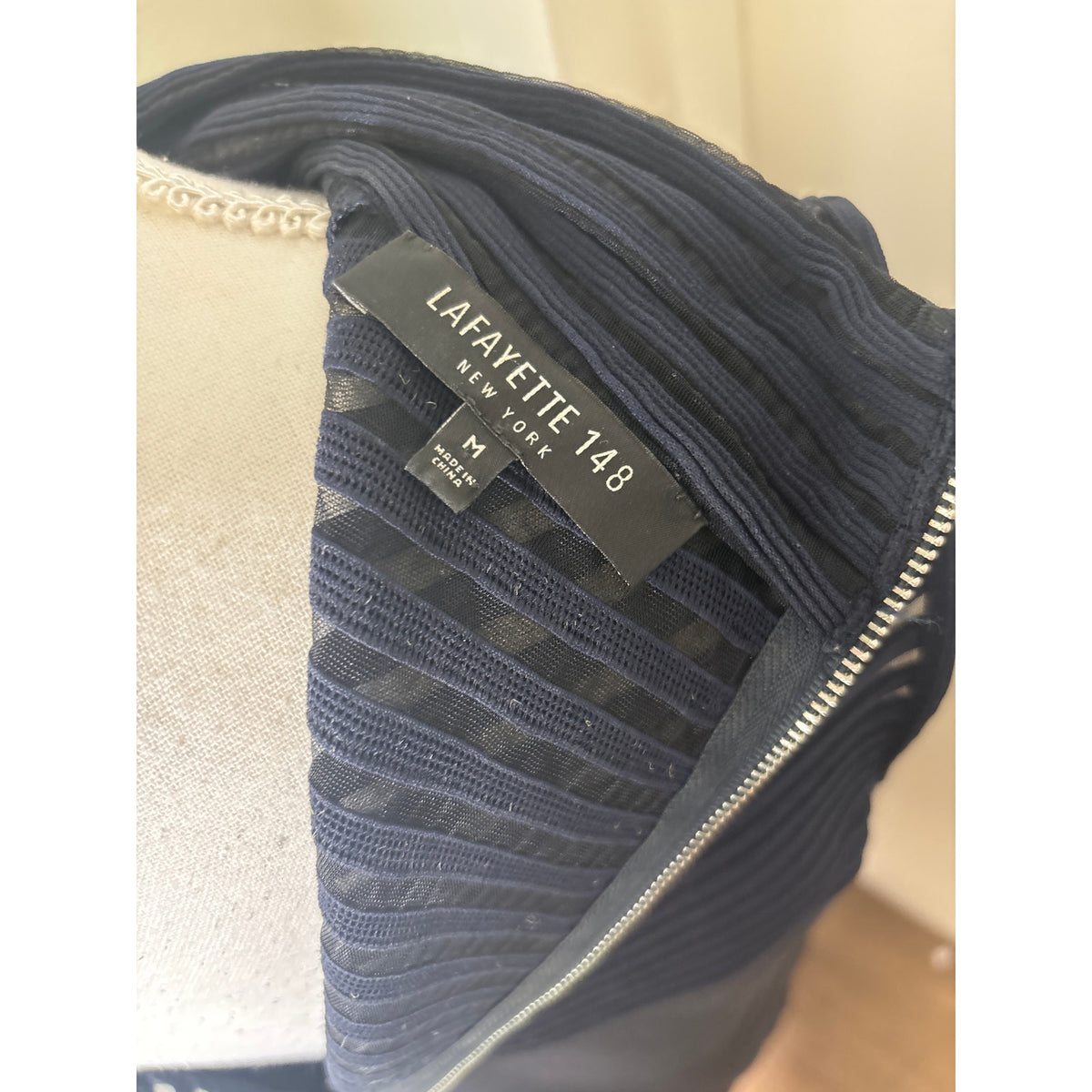 Lafayette 148 Navy Shift Dress Sz M