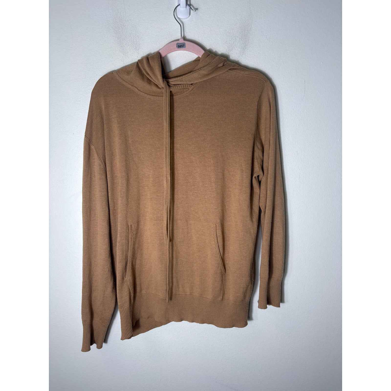 Neu Nomads Light Brown Long Sleeve Hooded Shirt sz M