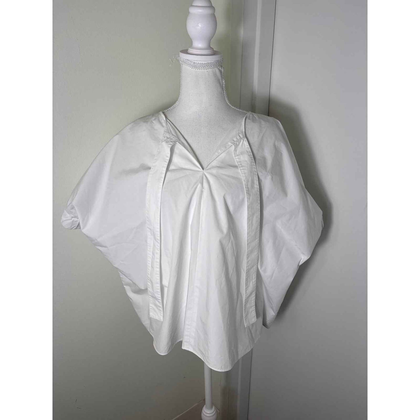 Fabiana Pigna White Cotton Oversized Short Sleeve Top Sz M
