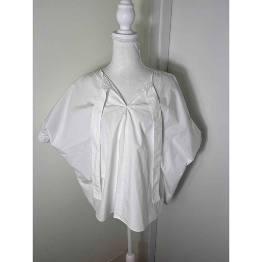 Fabiana Pigna White Cotton Oversized Short Sleeve Top Sz M