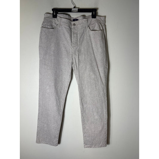 NYDJ Stone and White Printed Jeans Sz 16P
