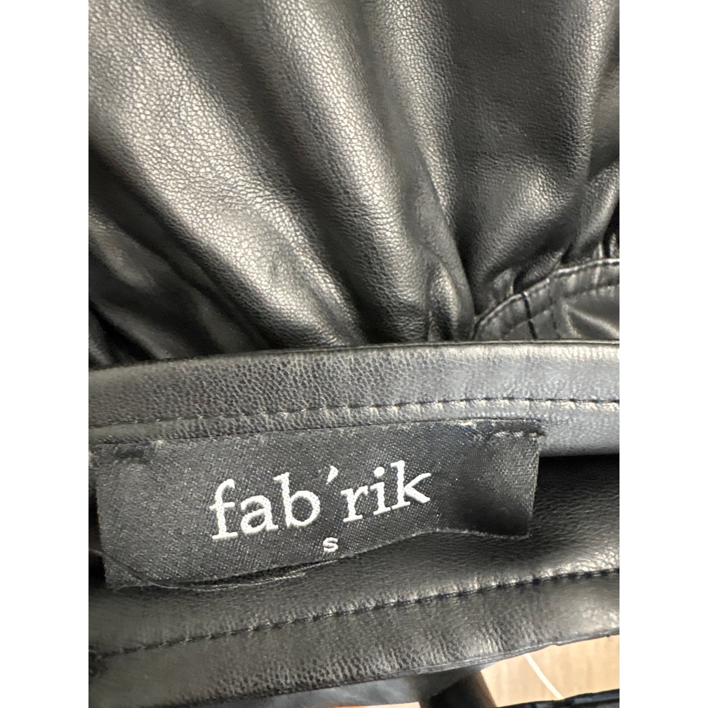 Fabrik Black Faux Leather Mini Skirt Sz S