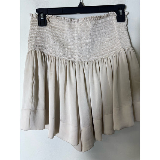 Koch Off White Smocked Mini Skirt/Skort Sz M