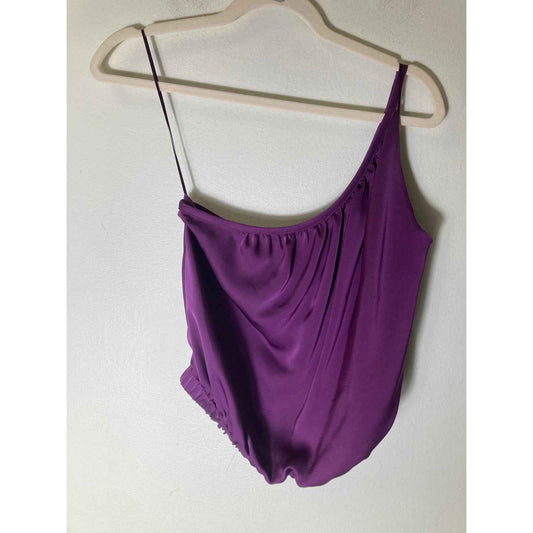 Ramy Brook Purple One Shoulder Cropped Top Sz S