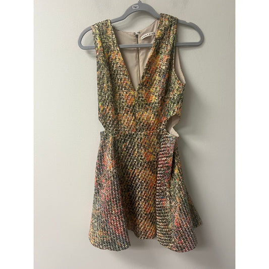 Alice and Olivia Multi Color Cutout Mini Dress Sz 8