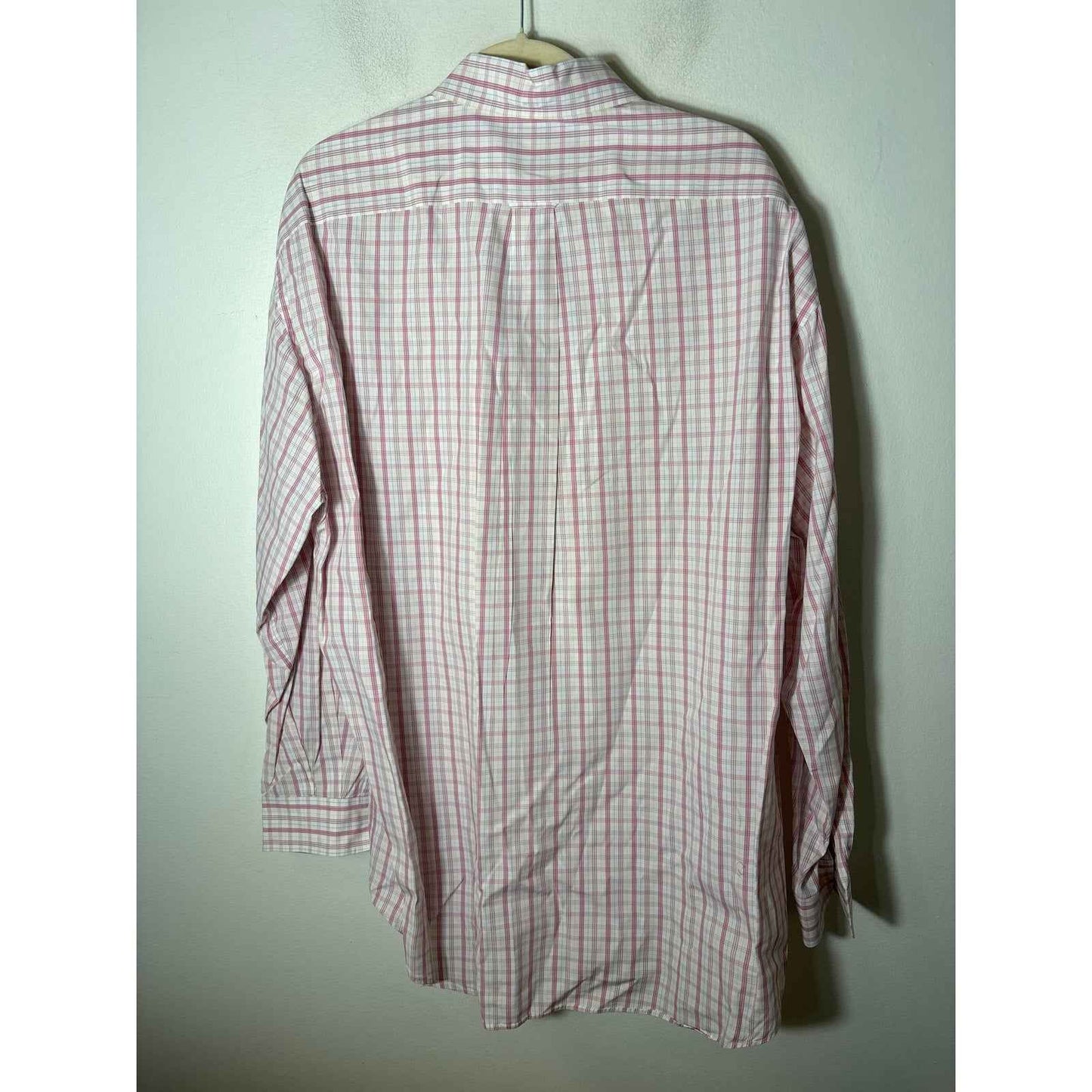 Mens Faconnable Pink and Yellow Plaid Dress Shirt Sz XL