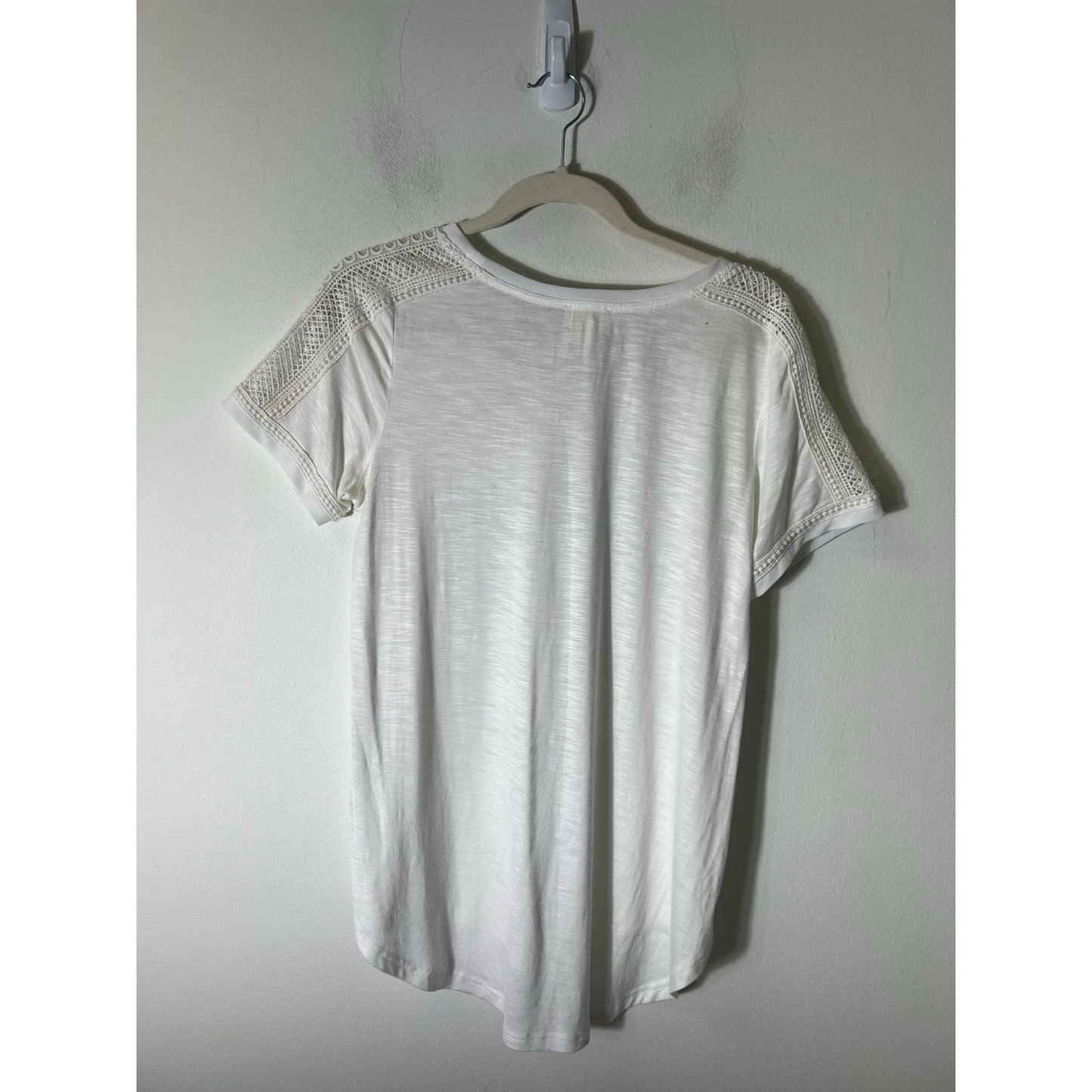 Meadow Rue Off White Short Sleeve Sz M