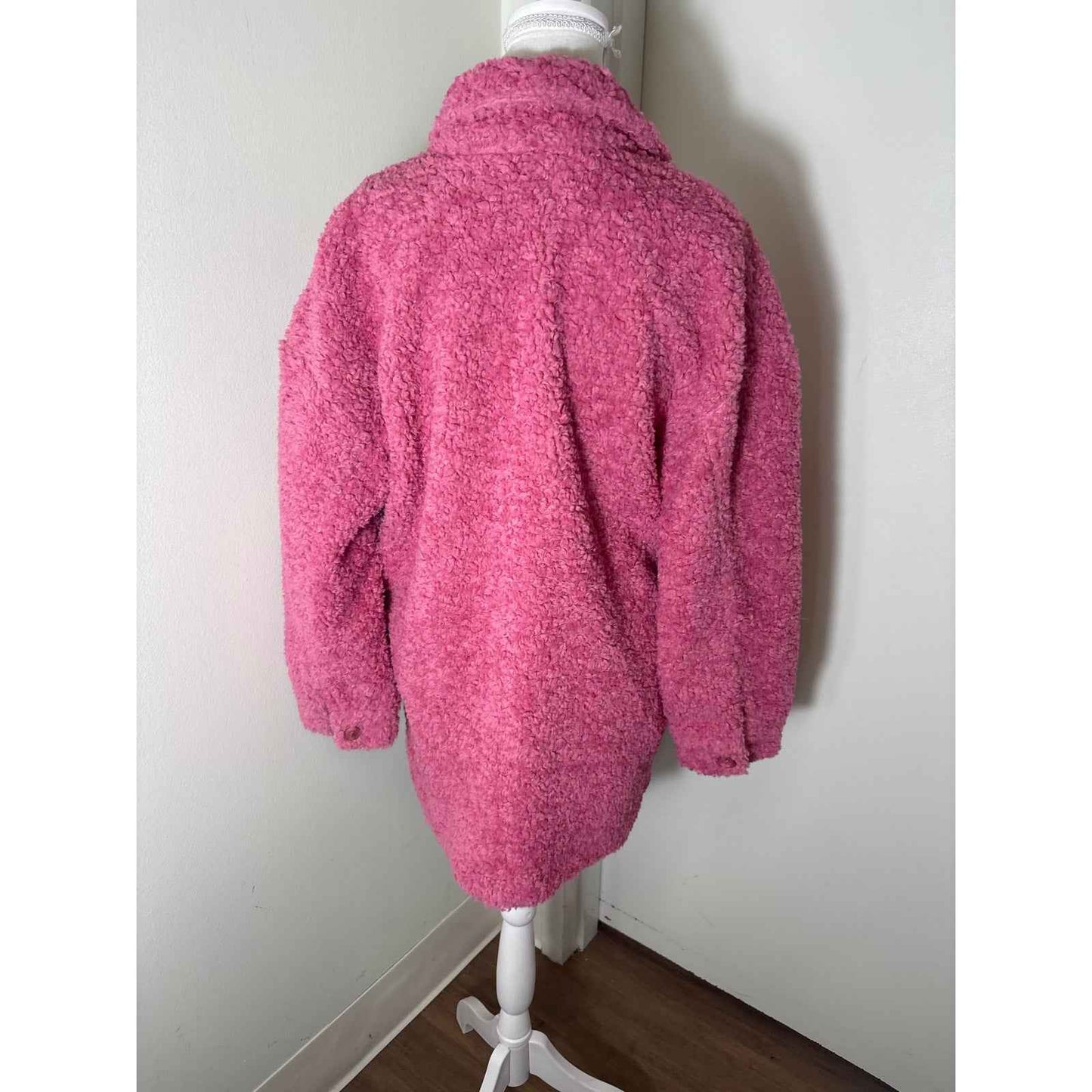 NWT English Factory Oversize Fuchsia Sherpa Jacket Sz XS