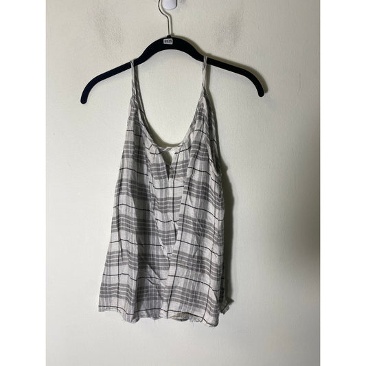 Rory Beca Grey/White/black Plaid Tank Sz M