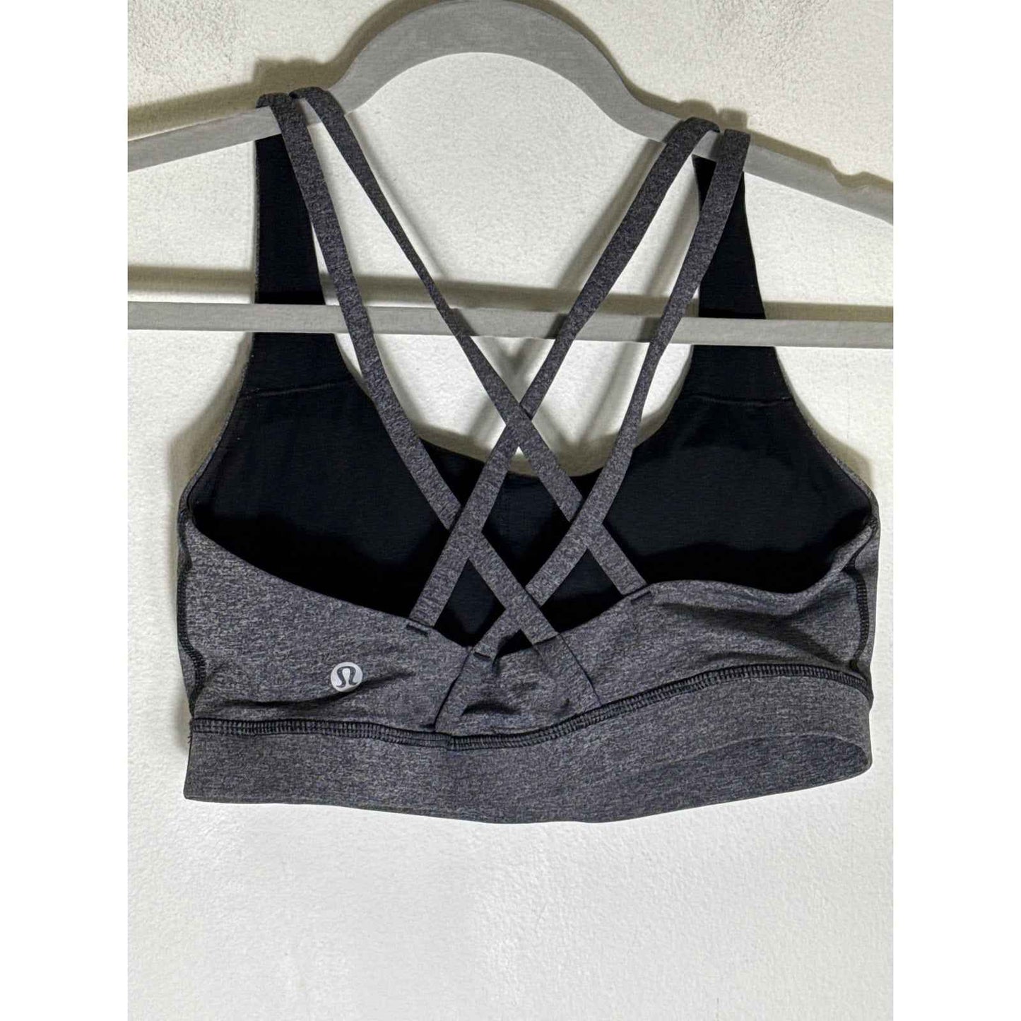 Lululemon Gray Criss Cross Athletic Sports Bra Sz 6