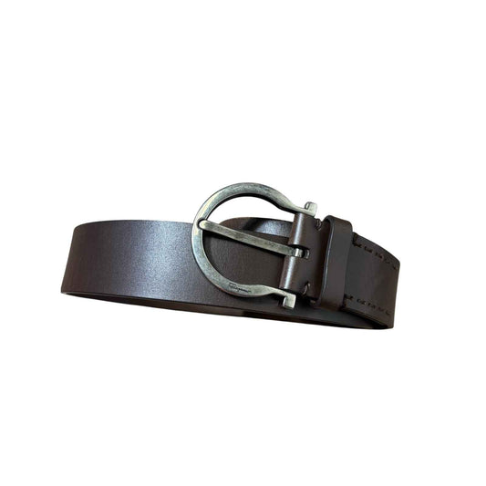Men's Salvatore Ferragamo Brown Leather Belt Sz 35