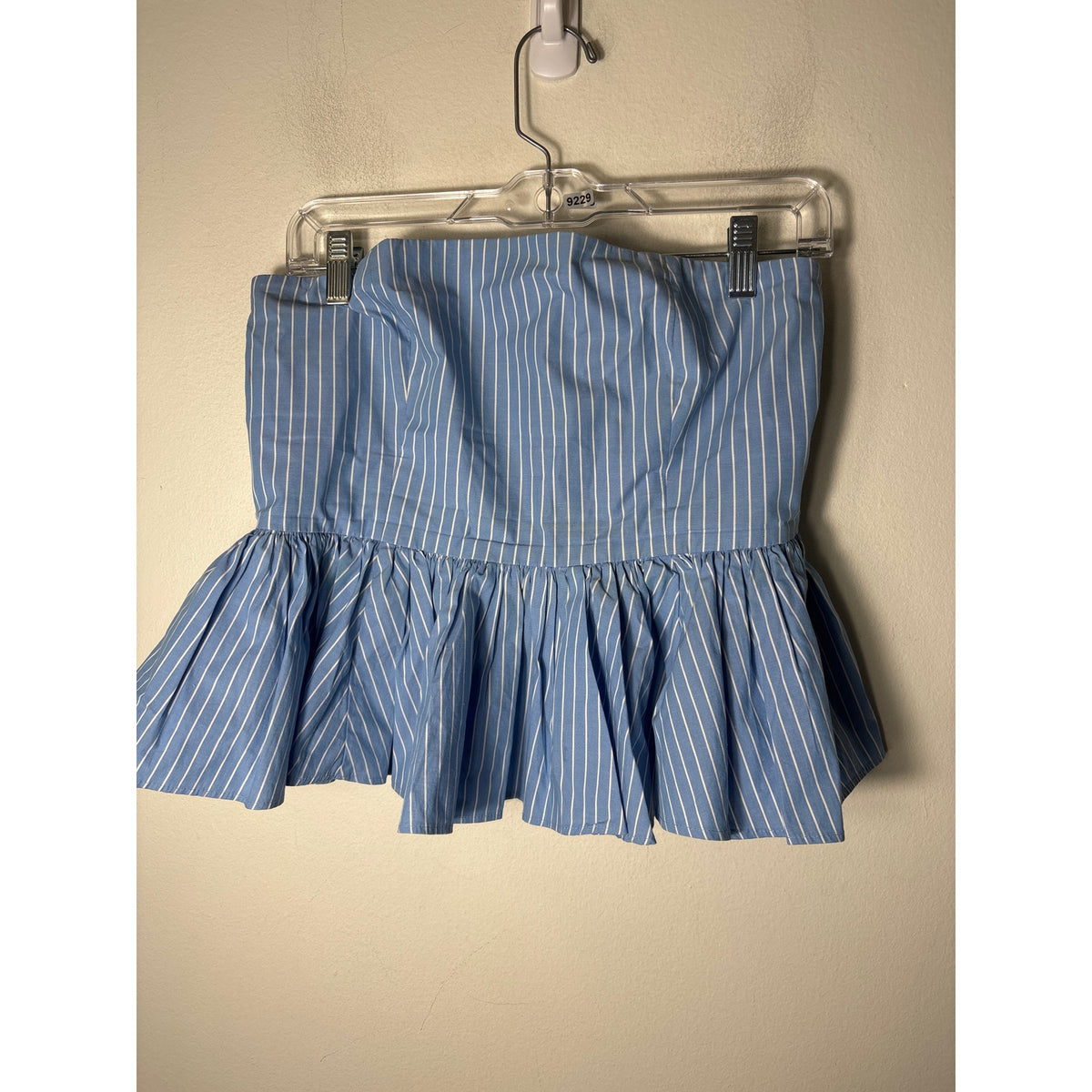 J.Crew Blue Strapless Peplum Top Sz 8
