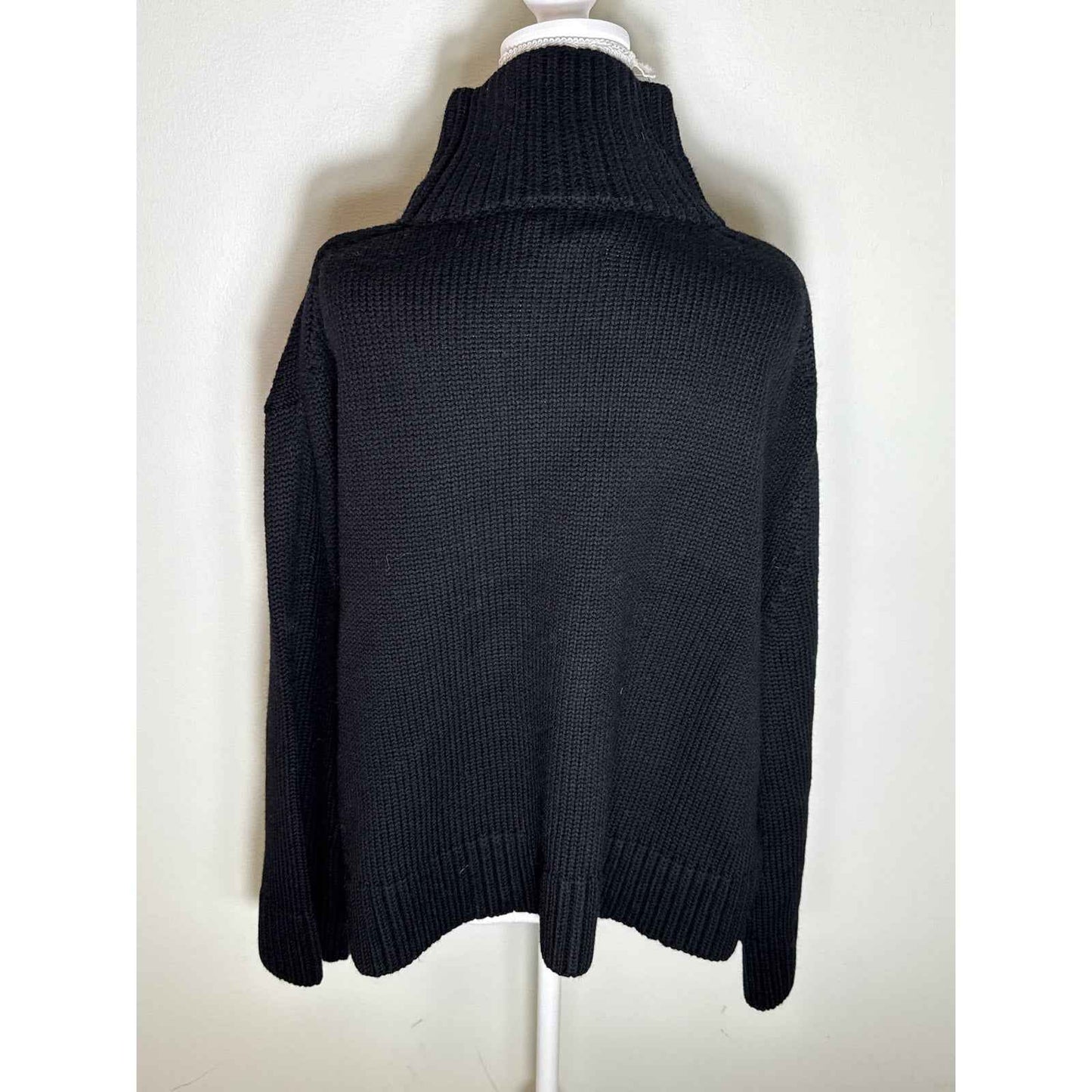 NWT Tuckernuck Black Long Sleeve Mock Neck Knit Sweater Sz L