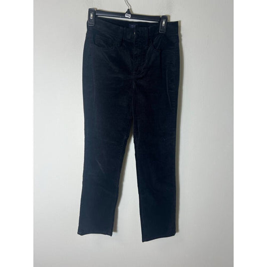 J Crew Black Corduroy Straight Leg Ankle Pants Size 25 Petite