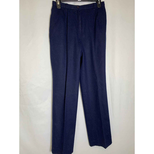 Vintage Boston Traveler Navy Blue Wool Blend Trousers Sz 12