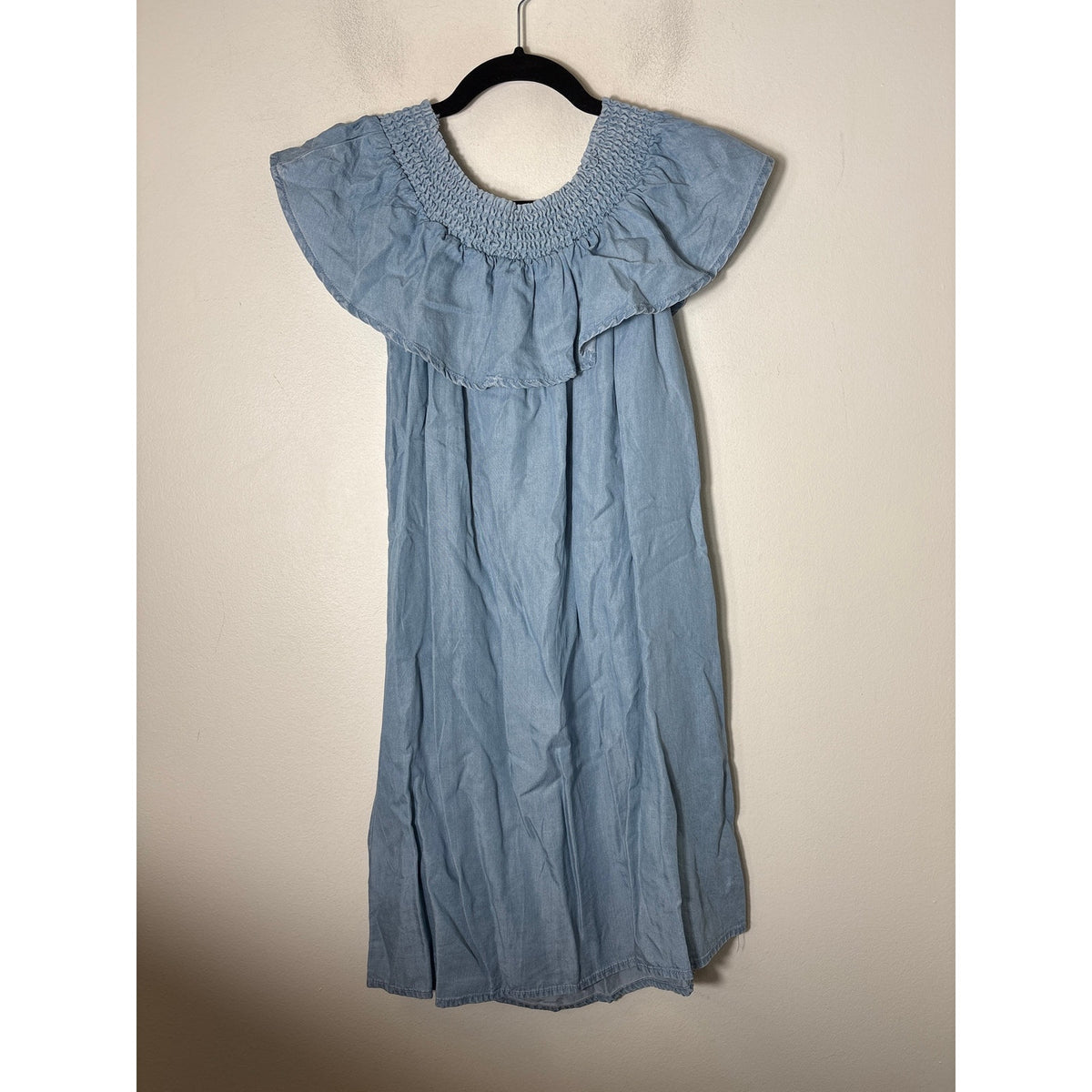 Collection Pimkie Light Blue Chambry Off The Shoulder Knee Length Dress sz M