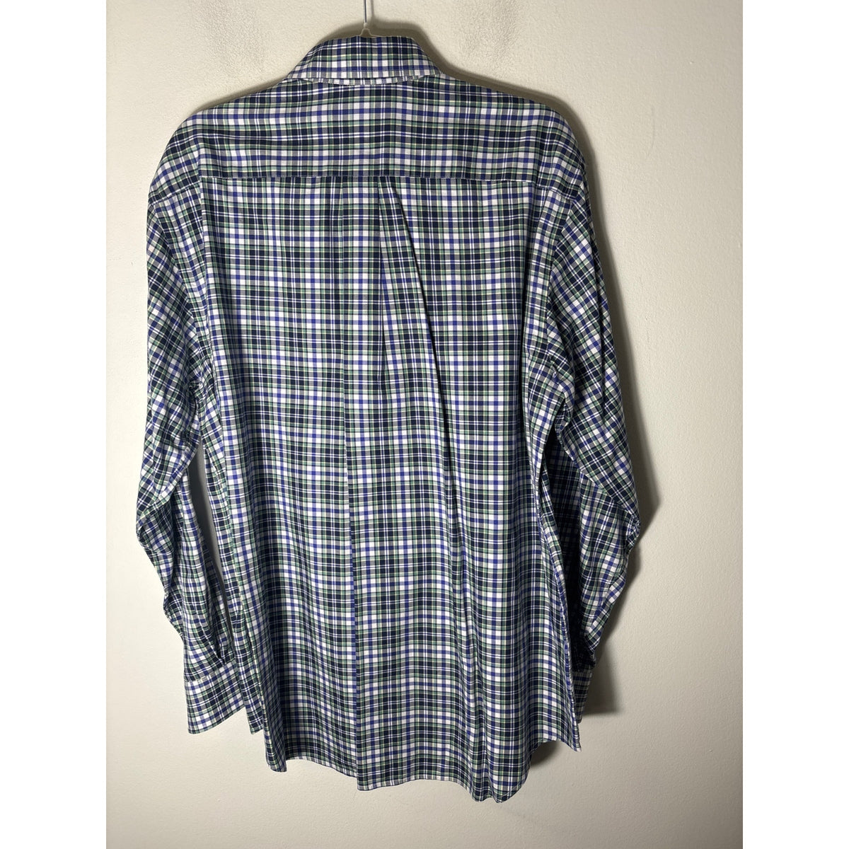 Men's Vineyard Vines Royal Blue Green and White Plaid Tucker Shirt Sz M