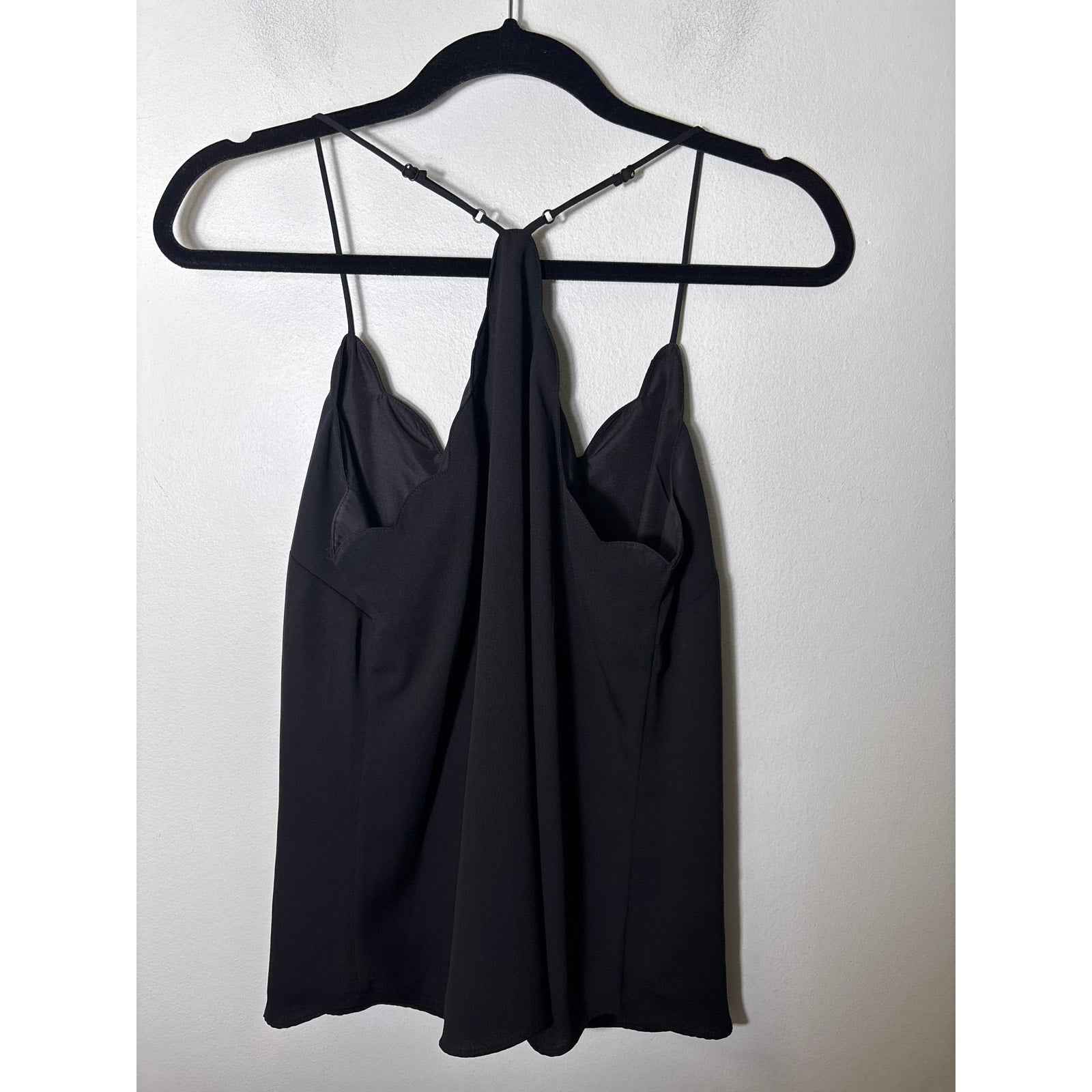 J. Crew Black Scalloped Racerback Tank Sz 4