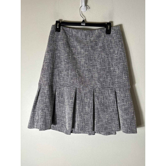 Women's Brooks Brothers White Black Fit and Flare Knee Length Skirt Sz 6