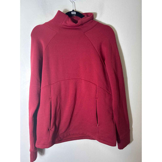 Athleta Crimson Red Long Sleeve Funnel Neck Pullover Sz M