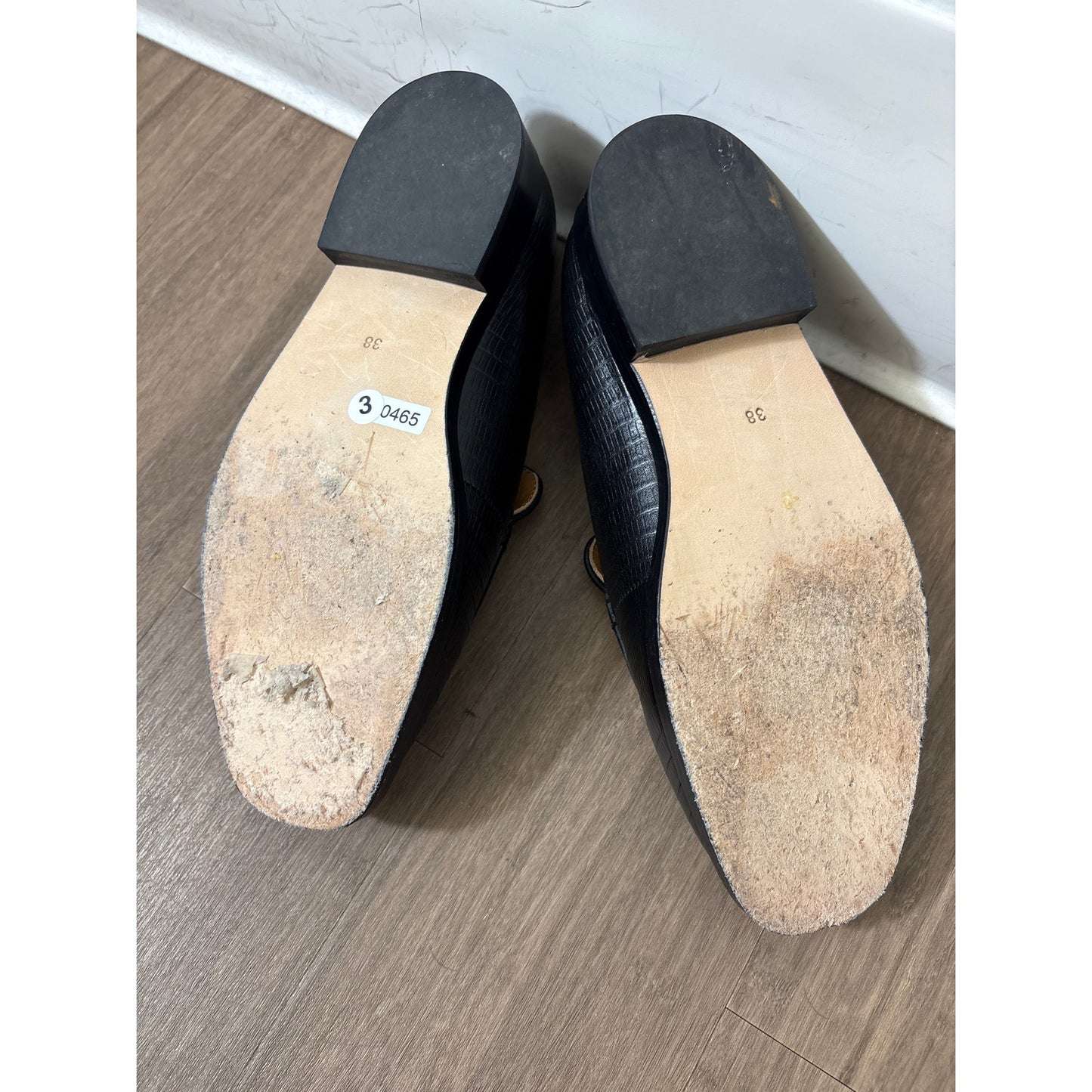 Mi/Mai Black Leather Loafer Sz 38