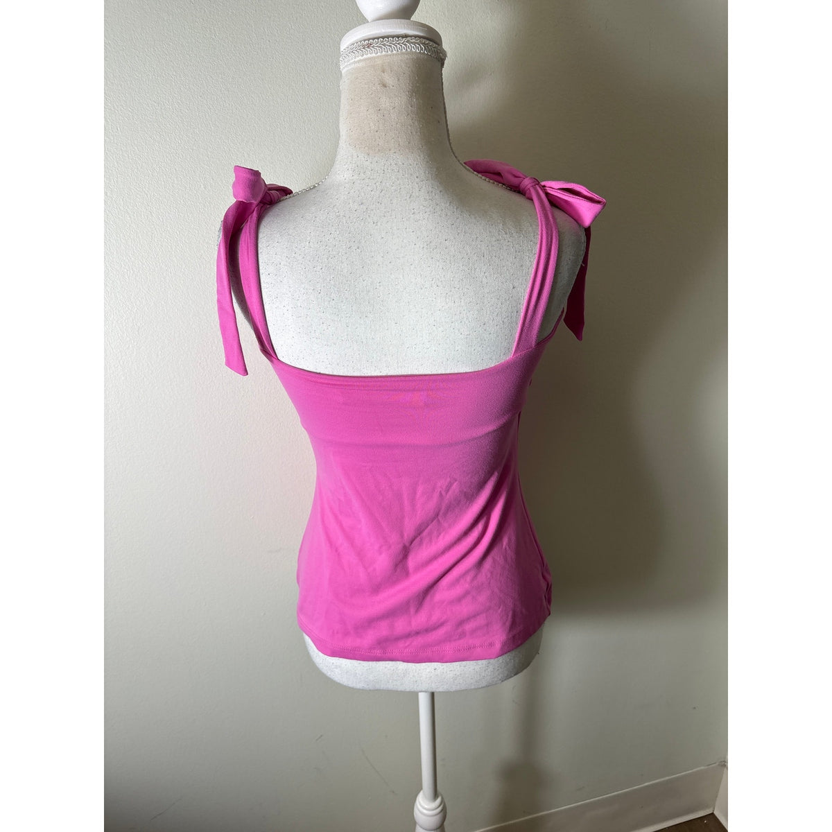 Susana Monaco Pink Shoulder Tie Top Sz S