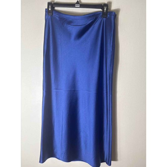 Trina Turk Cobalt Blue Side Zip Long Column Skirt Sz 6