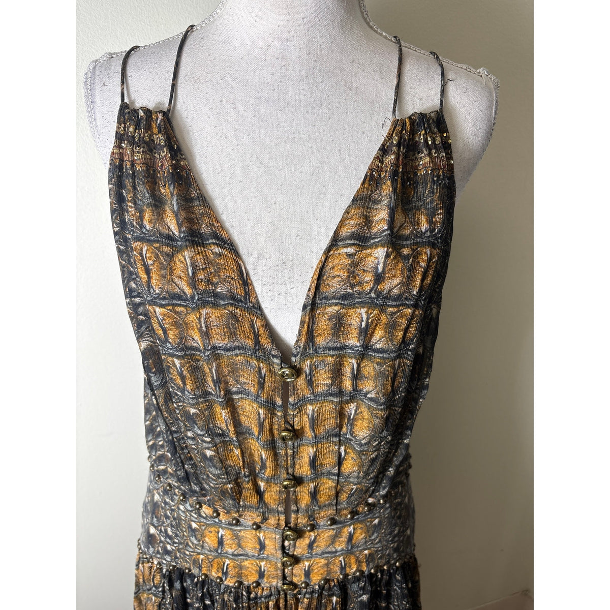 Camilla Black Silk Sleeveless Mini Dress Sz L