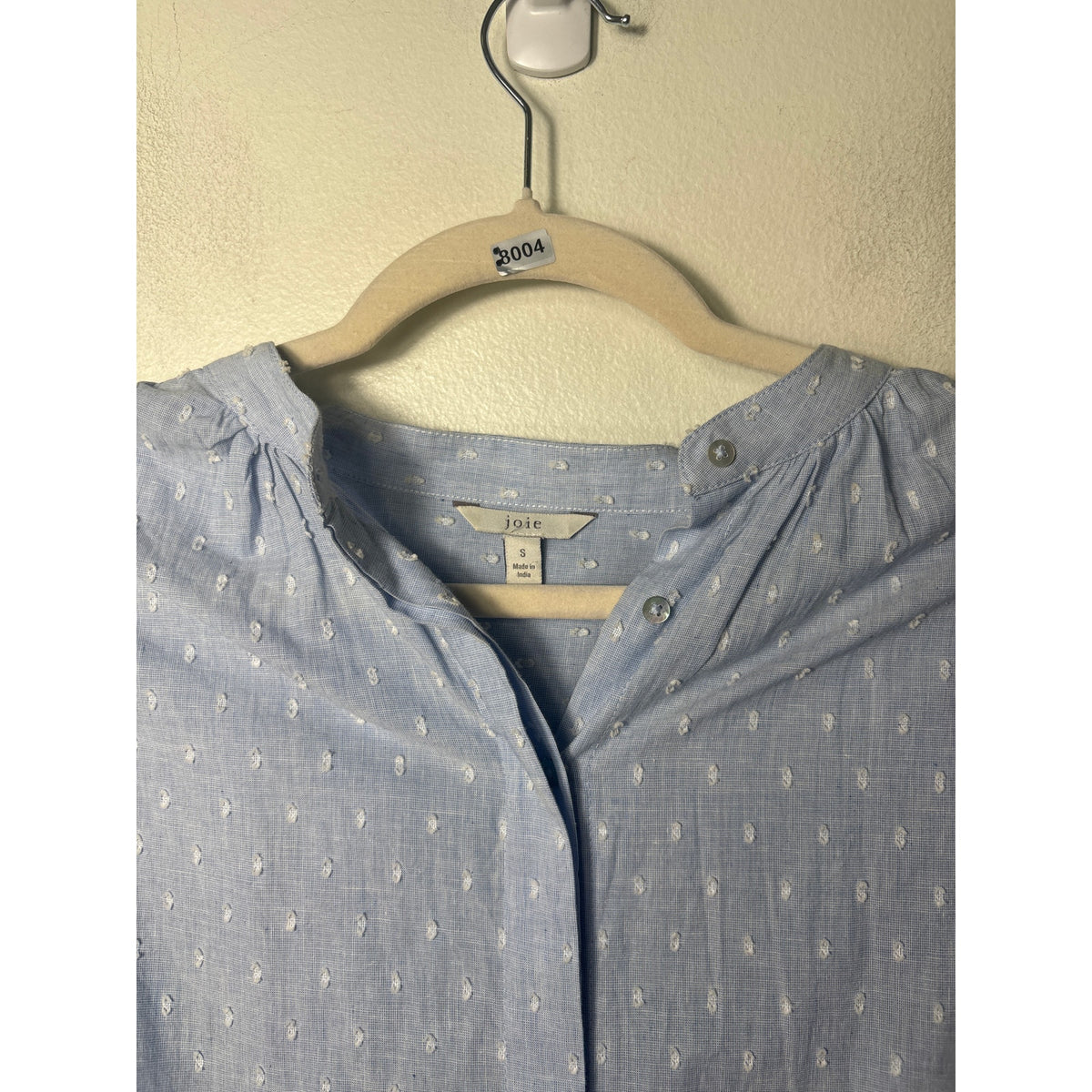 Joie Light Blue Long Sleeve Textured Cotton Button Up Shirt Sz S