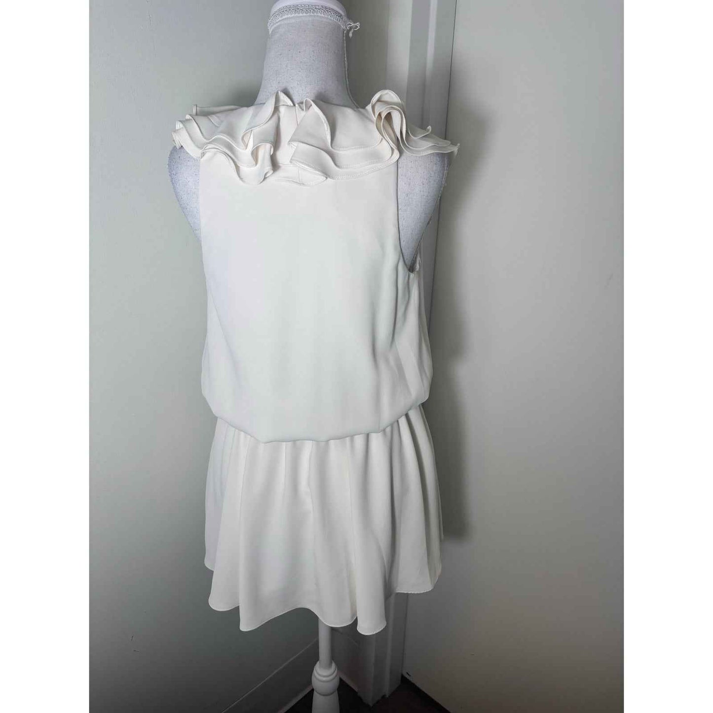 Amanda Uprichard Off White Flutter Sleeve Knee Length Dress Sz XS