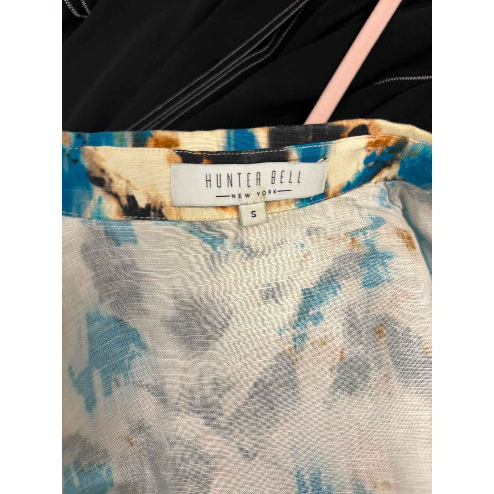 Hunter Bell Watercolor Half Puff Sleeve Button Up Shirt Sz S