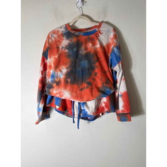 WDE Orange and Blue Tie Dye Sweatshirt Set Sz S