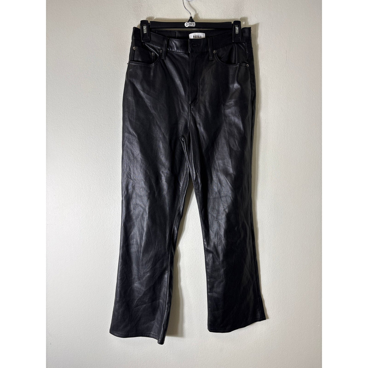 Pistola Black Faux Leather Jeans Style Pants Sz 27