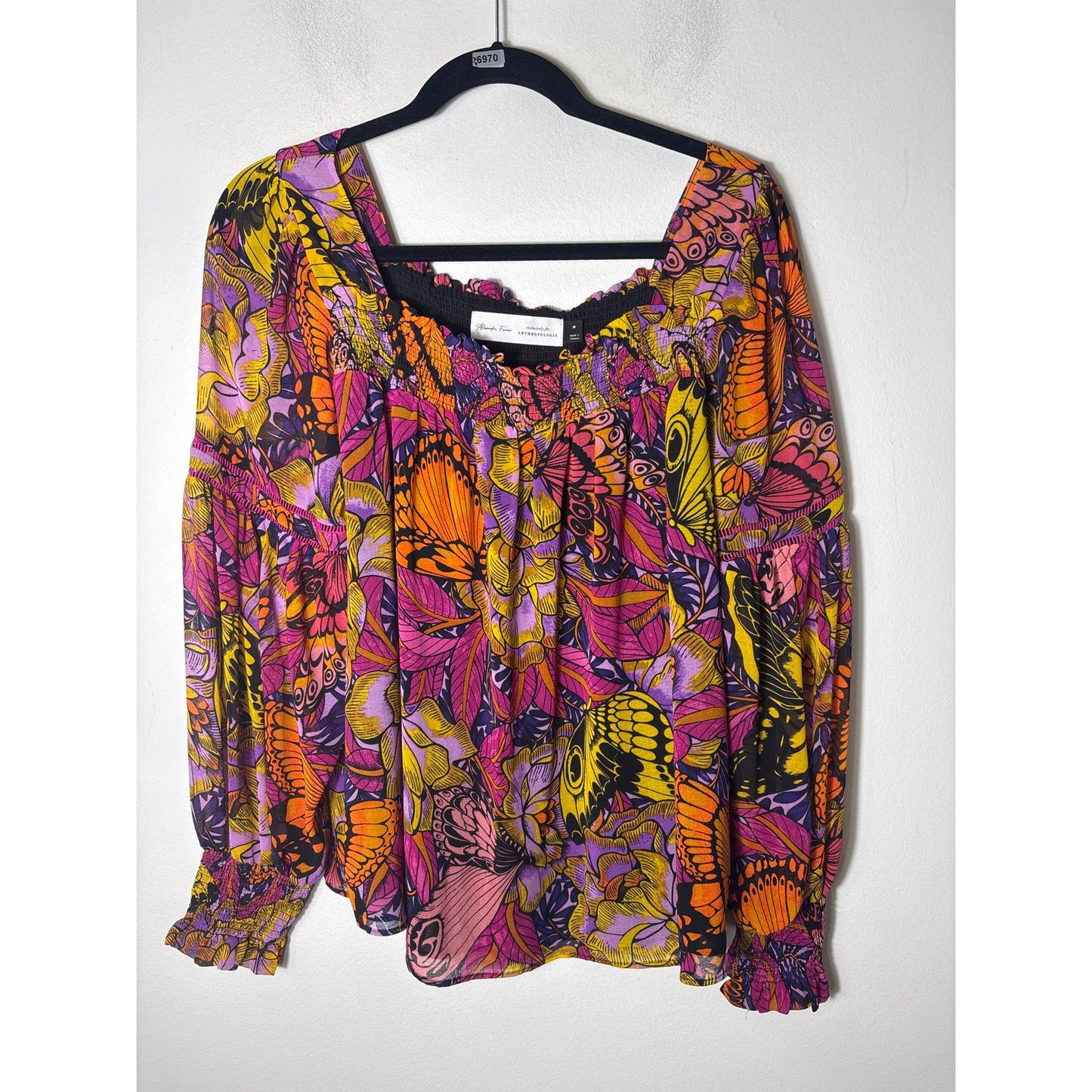 Anthropologie Butterfly Blouse Sz M