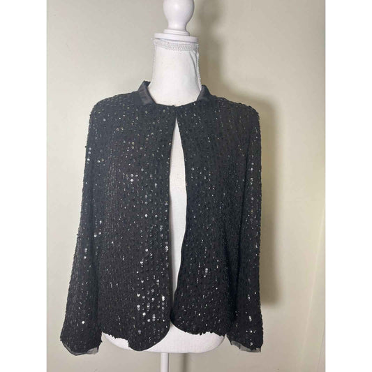 Velvet by Graham and Spencer Black Long Sleeve Cocktail Jacket Sz S