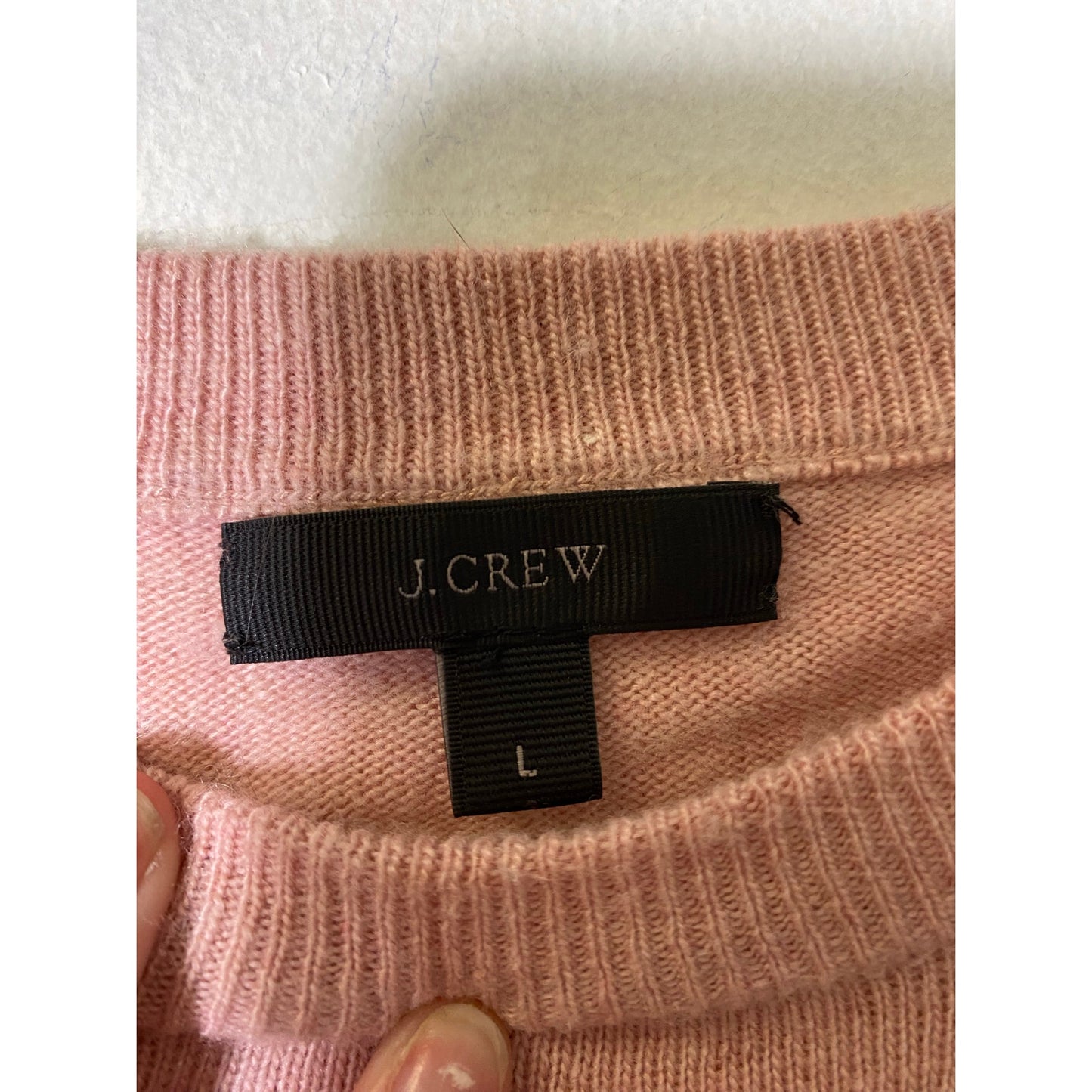J. Crew Pink Knit Long Sleeve Sweater Sz L