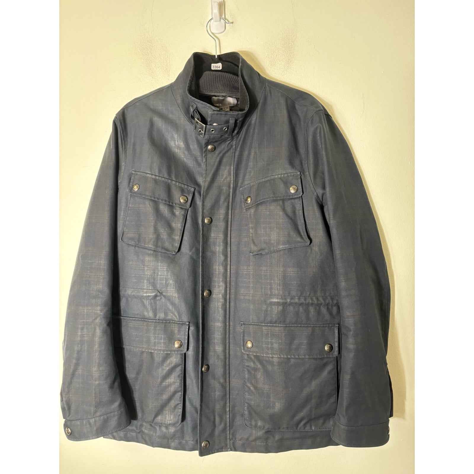 Men's Vince Double Layer Black Zip Up Cargo Jacket Sz L